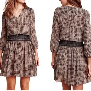 Vanessa Virginia ANTHROPOLOGIE Callista Daytripper Smocked Waist Boho Dress Sz M